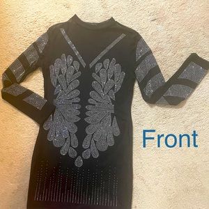 Sparkly black Dress -Sheer - See through